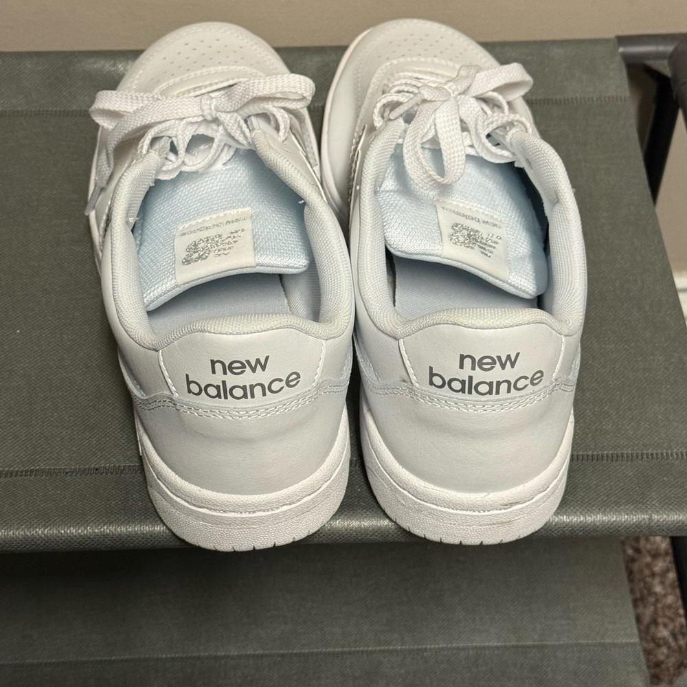 New Balance White and Silver Sneakers - Picture 4 of 5